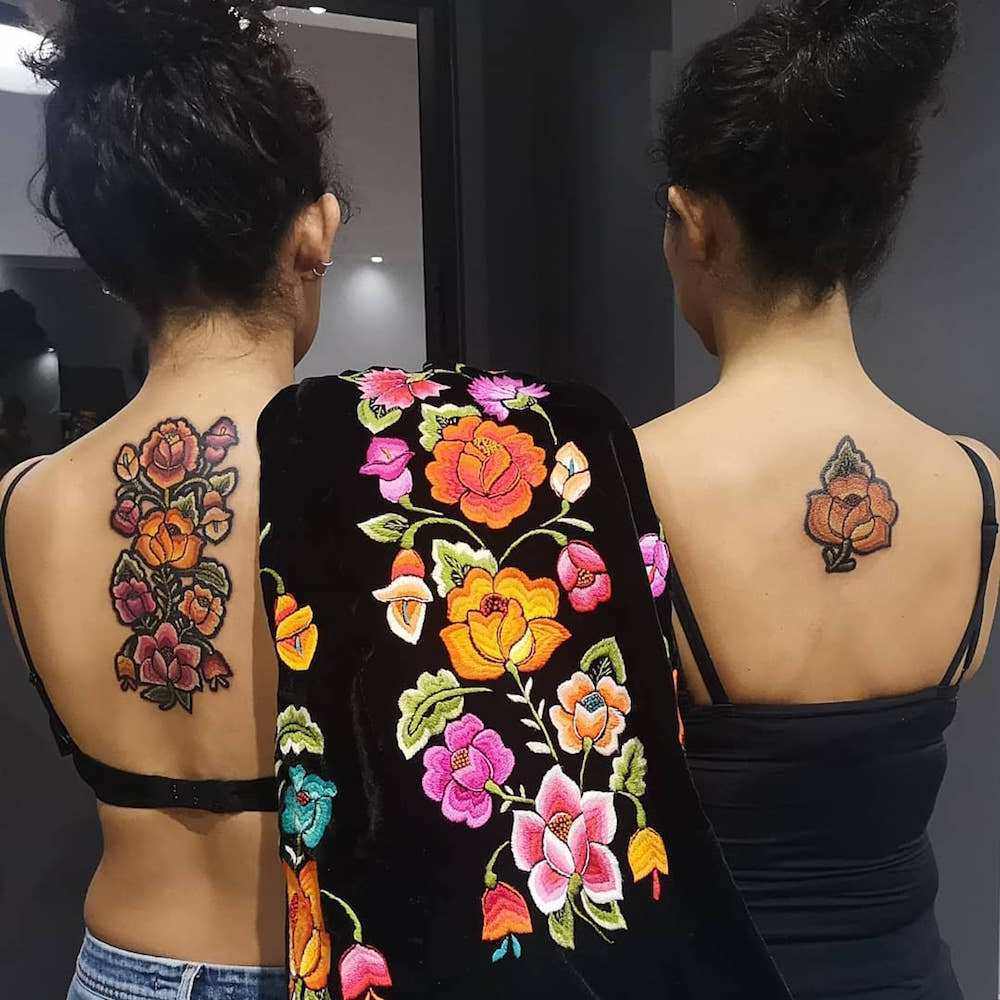 Ideen Tattootrends 2019 Stickerei Blumentattoo