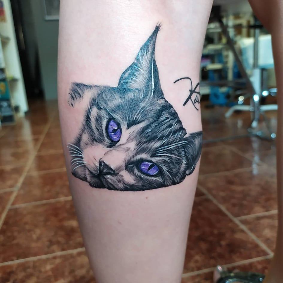 Katze Tattoos Ideen Unterarm coole Tattoos Tier Tattoomotiv