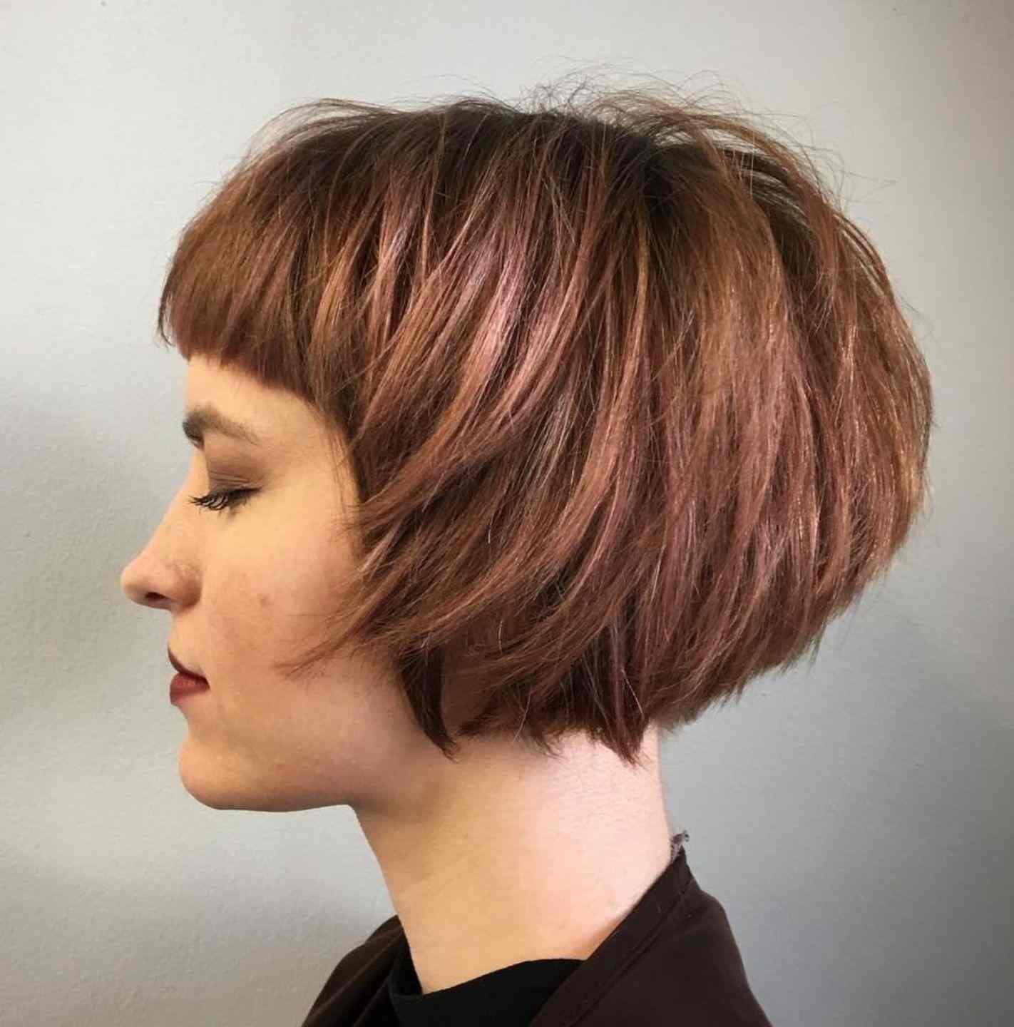 Short Bob with Baby Pony Hair Trends Hairstyles chestnut hair color