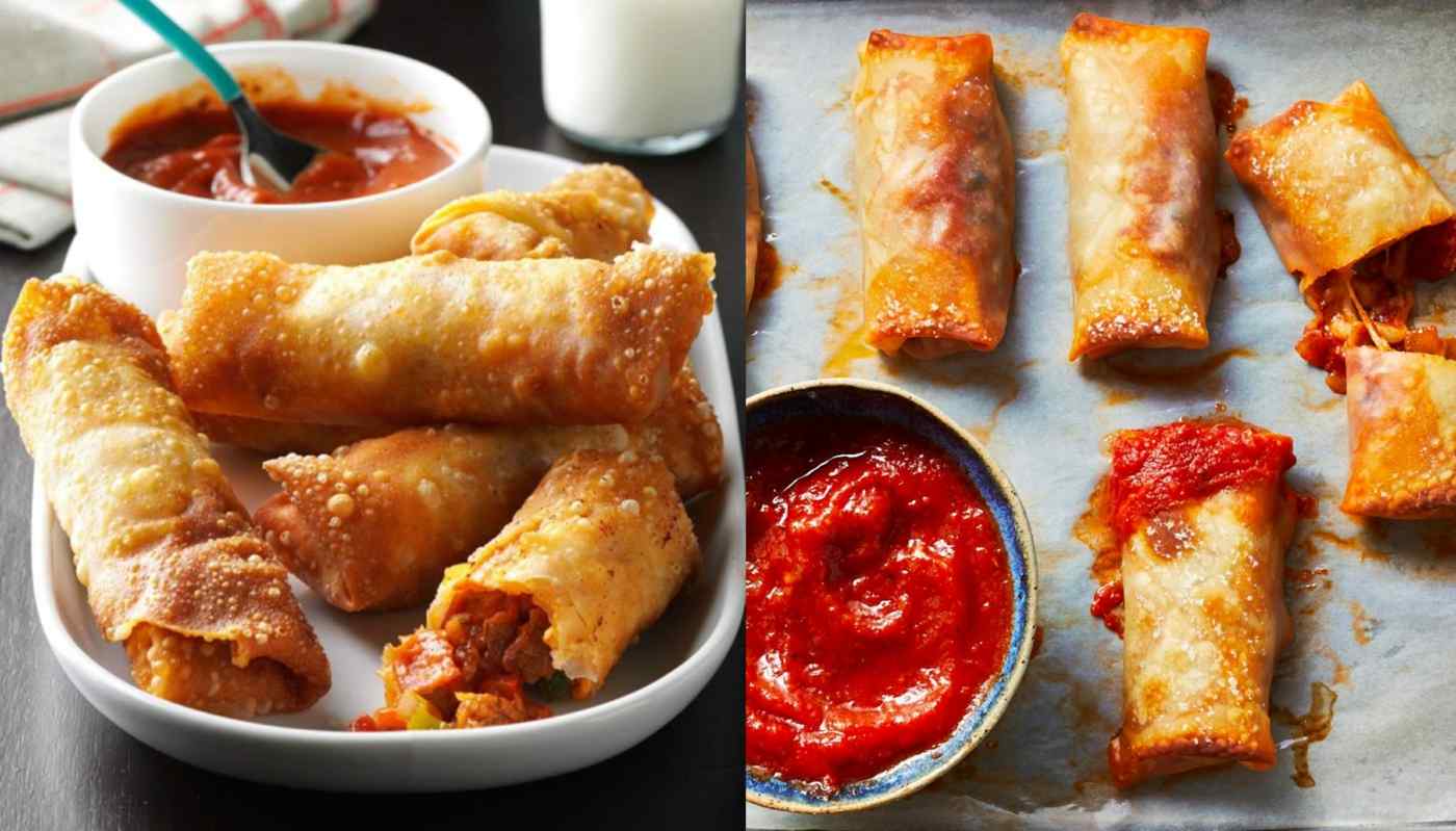 Pizza rolls can be prepared from pizza dough or dough for curd rolls