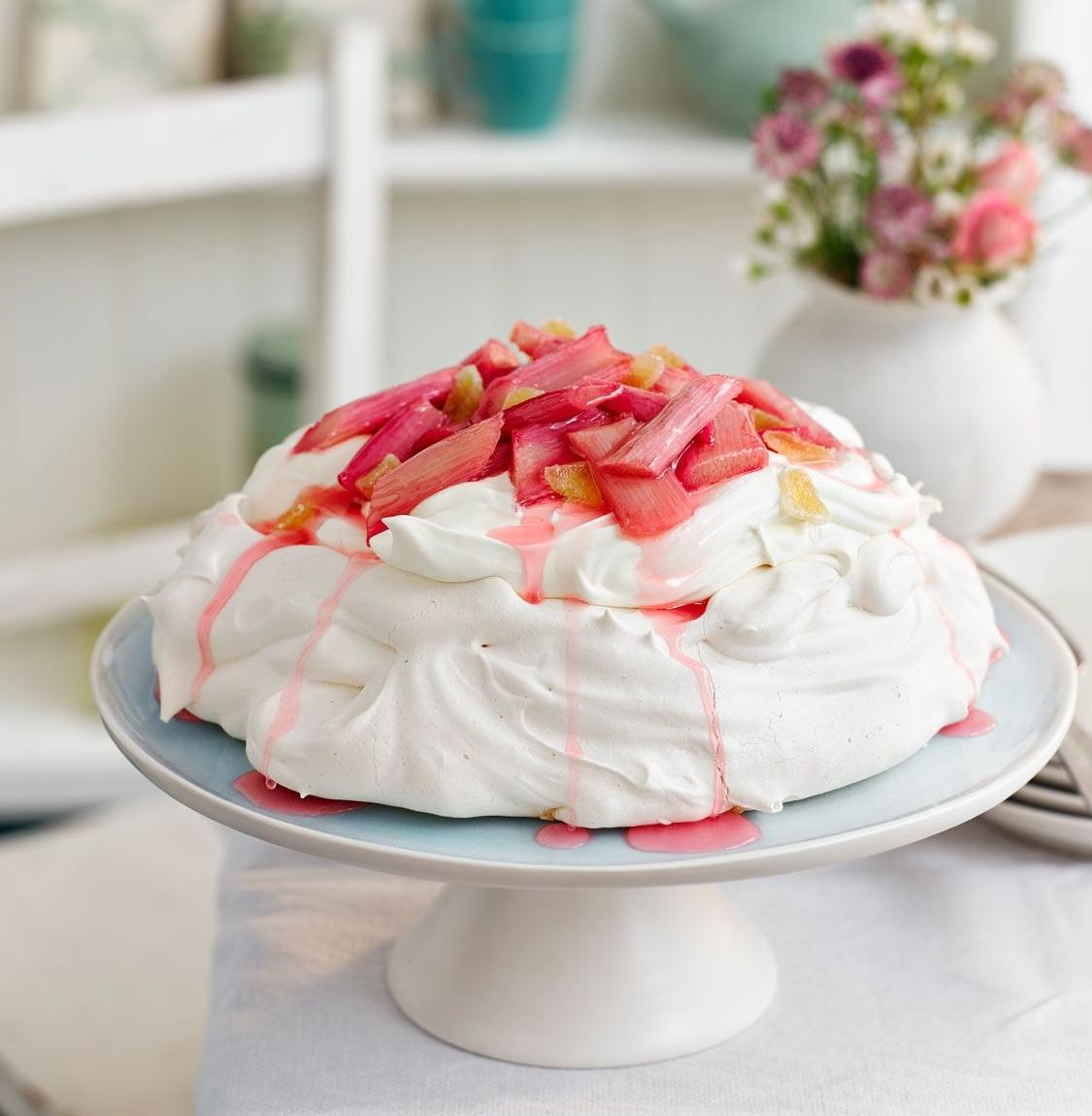 Rhubarb Cake Recipe Pavlova Torte Easy Baiser Same Make Instructions