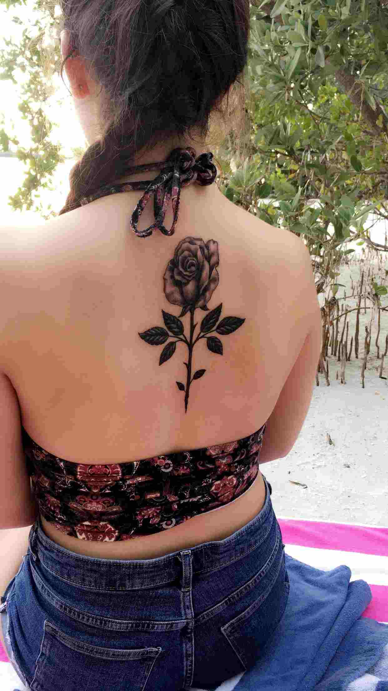 Rose Tattoomotive Blumen Tattoodesign schwarz weiß