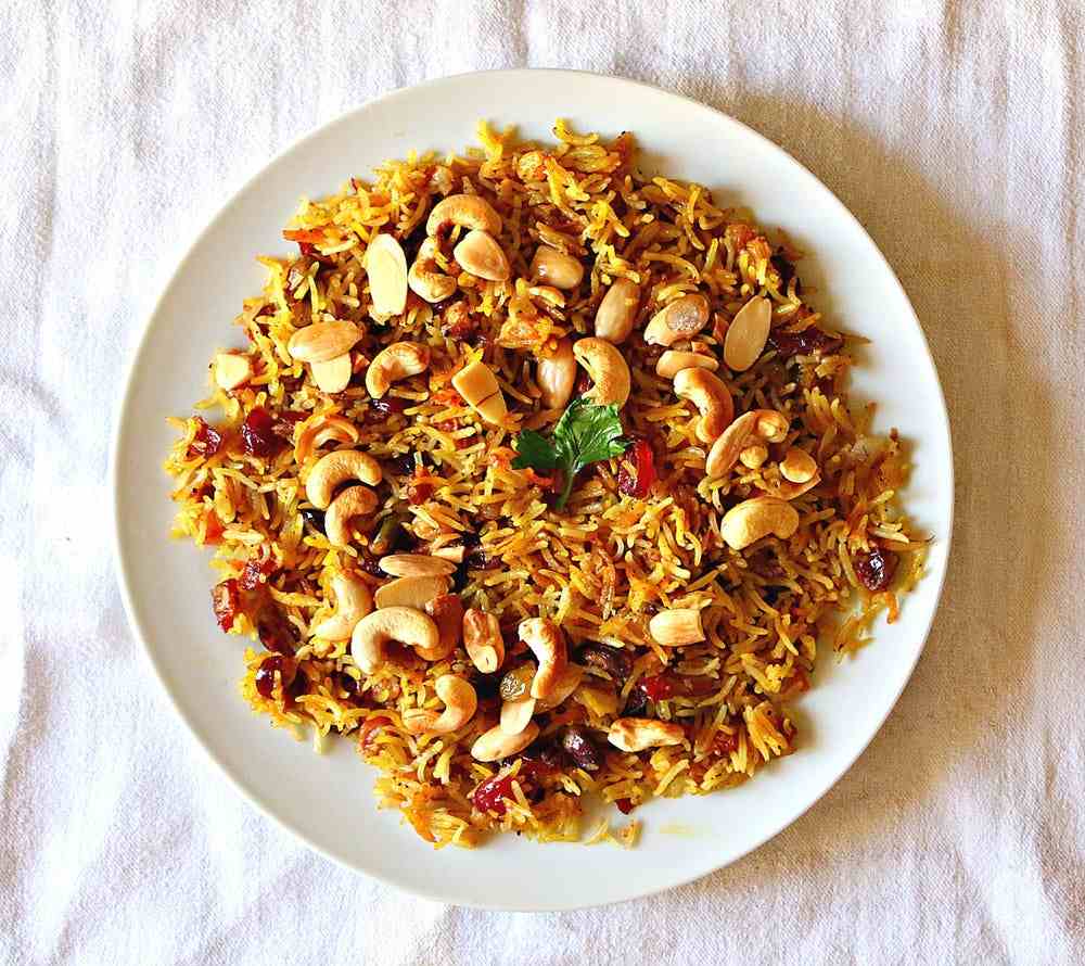Safran Rezepte Huhn Reis Nüsse Tomaten