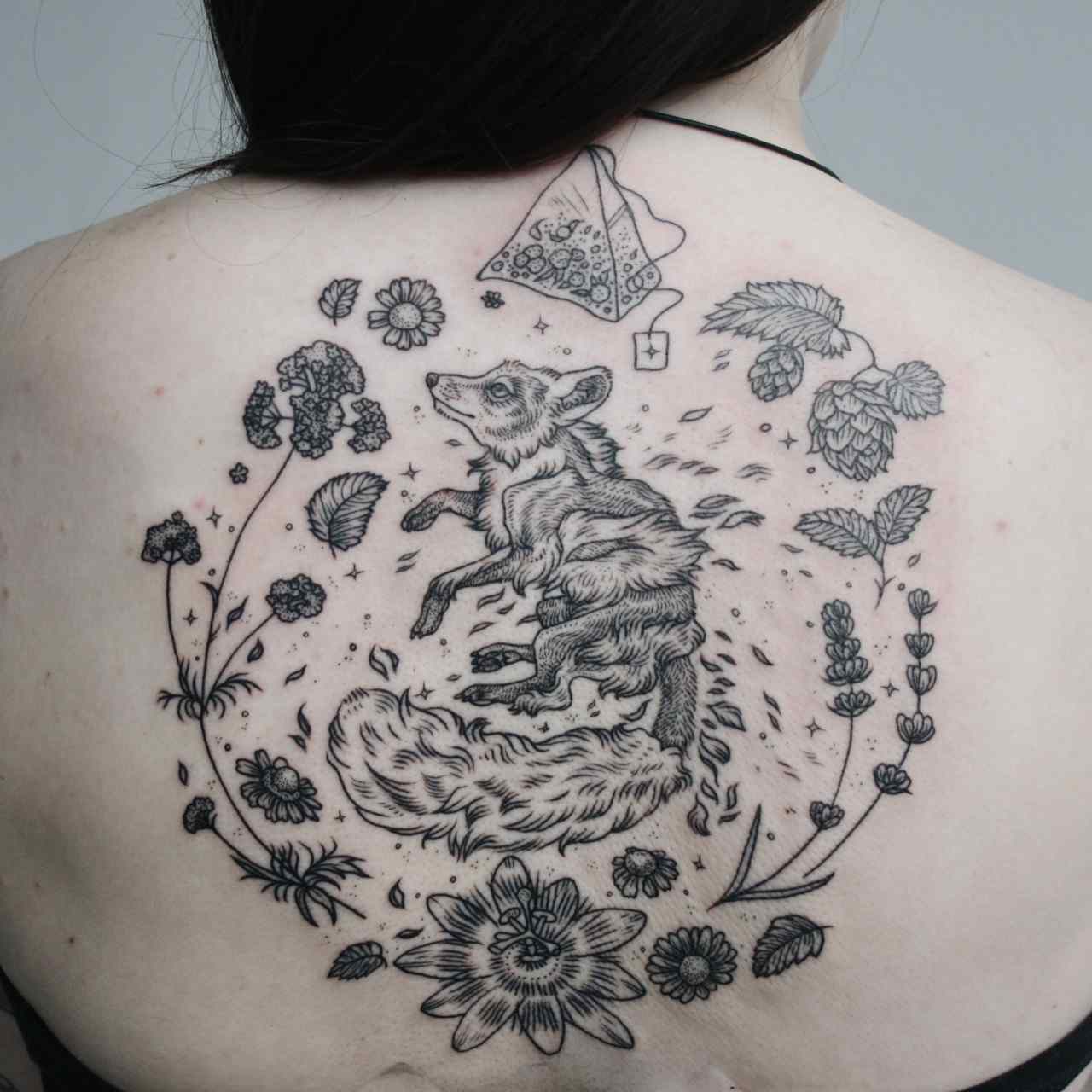 Wolf Tattoodesign Rücken-Tattoo für Frauen Schmerzen Tattootrends 2019 Motive mandala