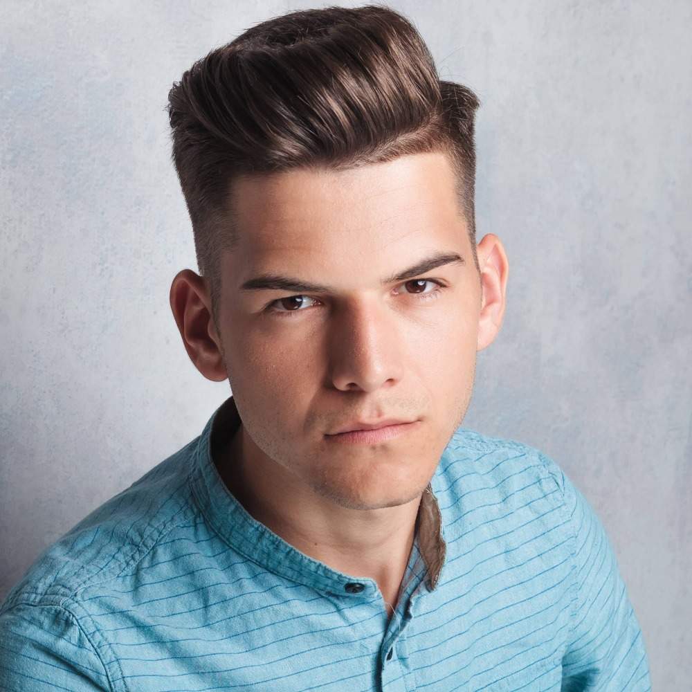 elegant flat top hair cut with undercut and side section for the everyday