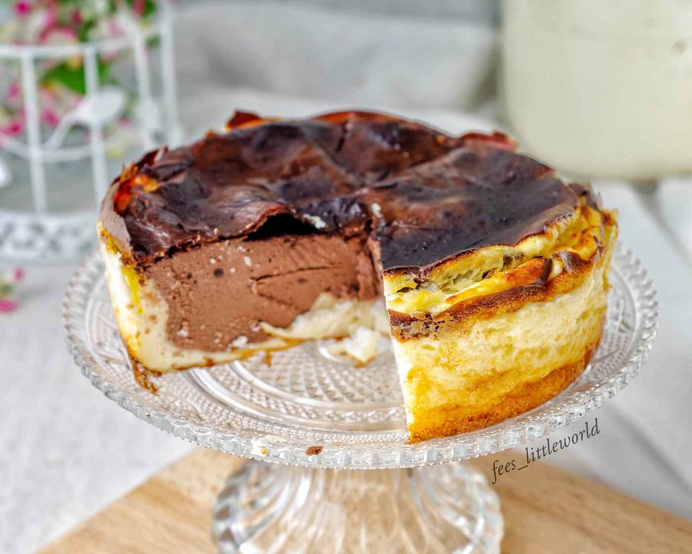 Healthy cheesecake recipe with no sugar or beans with quark and cocoa
