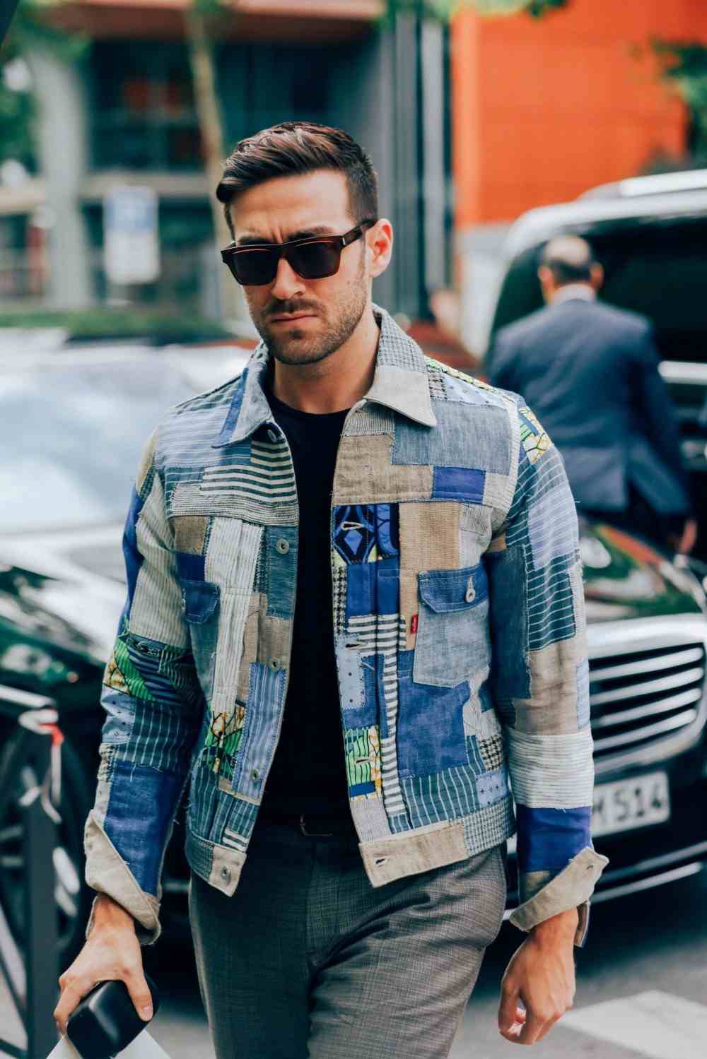 new style for men with short denim jacket of various colors and pieces
