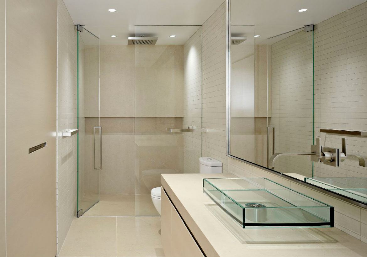 Badezimmer modern einrichten Wohntrends Duschkabine aus Glas