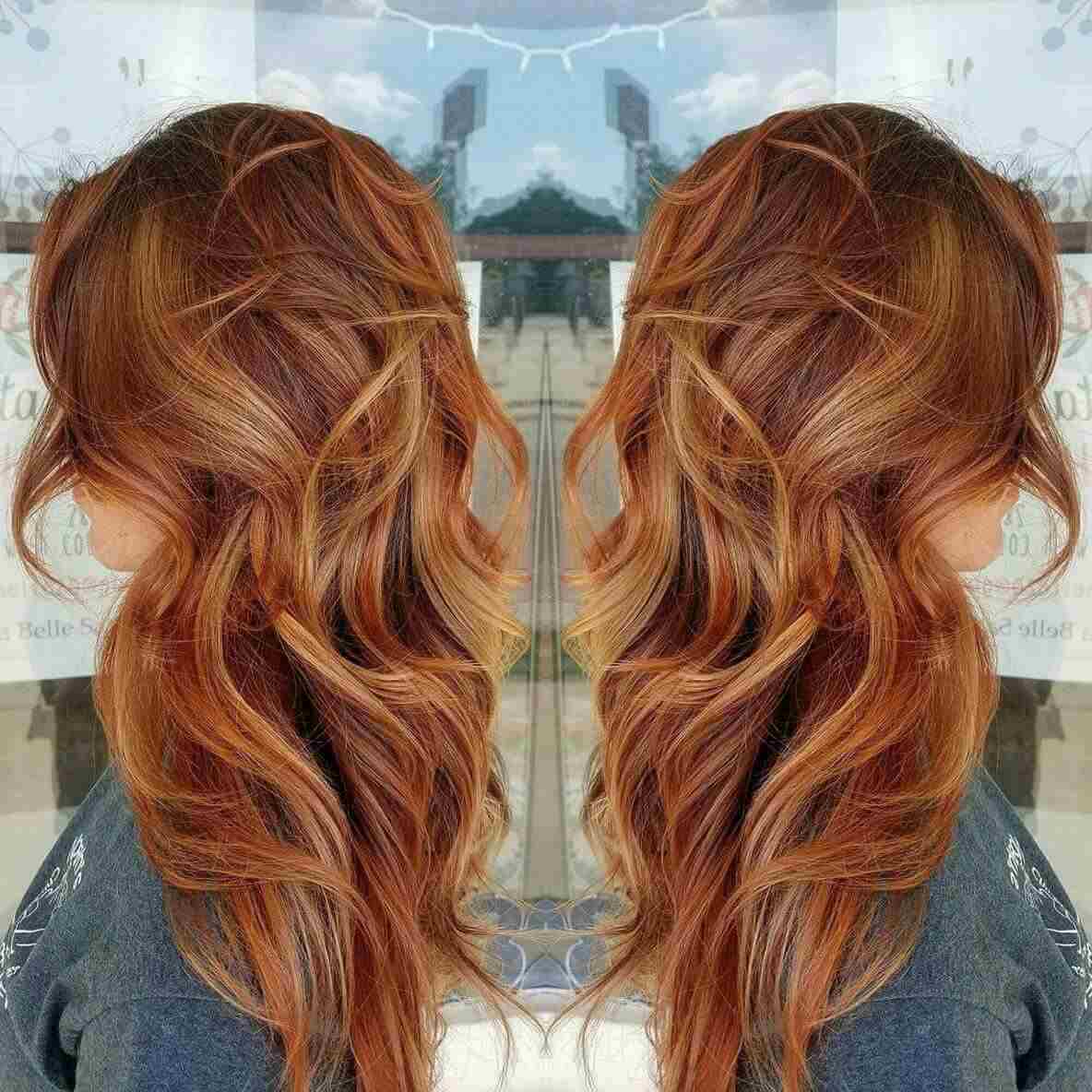 Balayage Rot Blond Haartrend Kupferrot Haarfarbe Highlights
