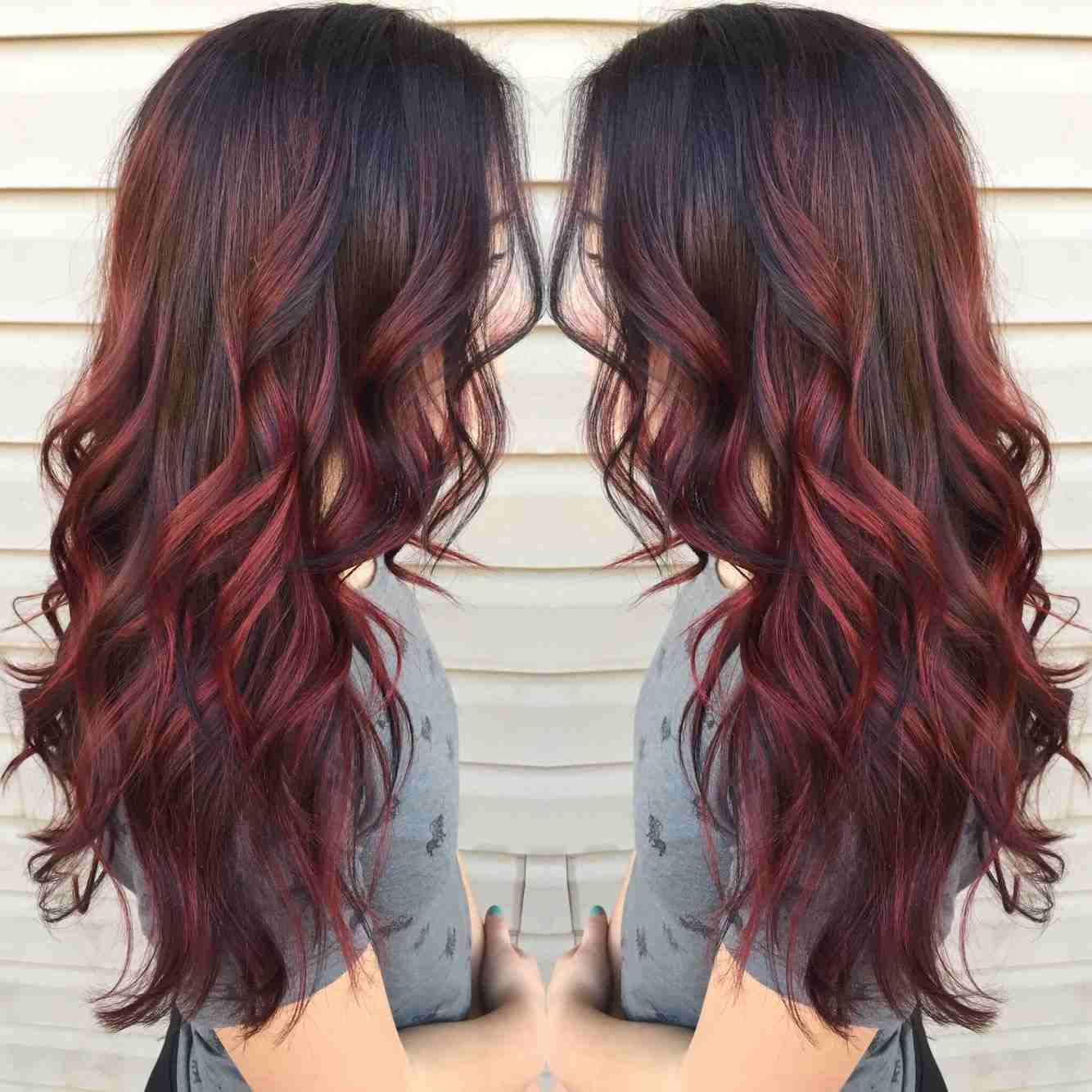 Balayage Red Brown Hair Trend Kirschshrot Hair Color Highlights