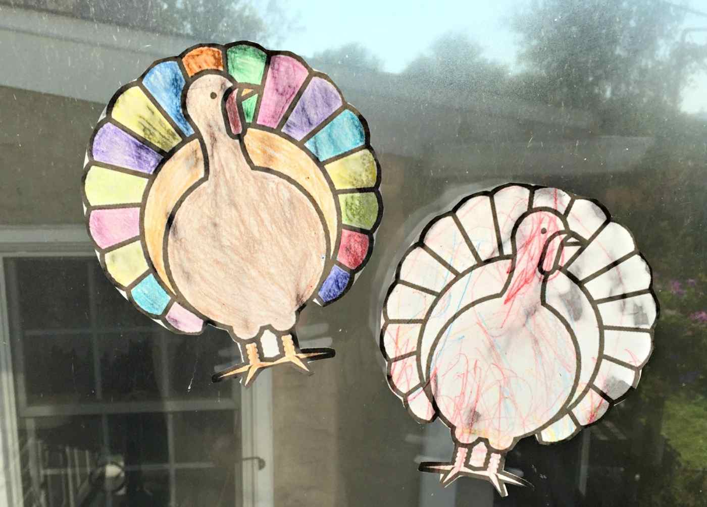 Craft ideas for autumn for window pictures in the form of turkeys and ideas for other designs