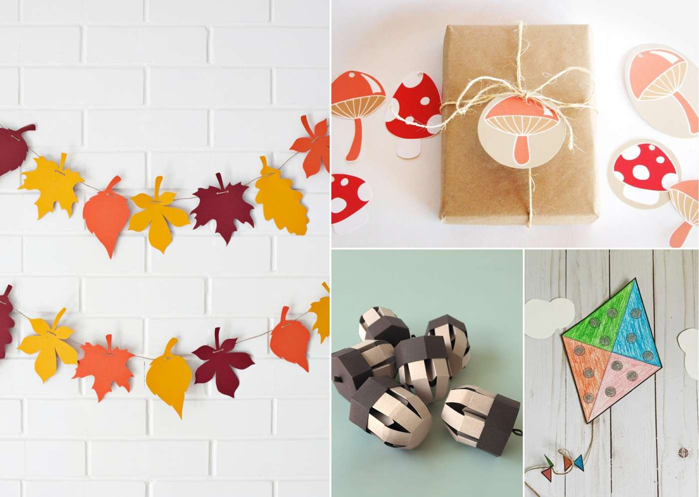 Print craft ideas for autumn free of charge and book with kids
