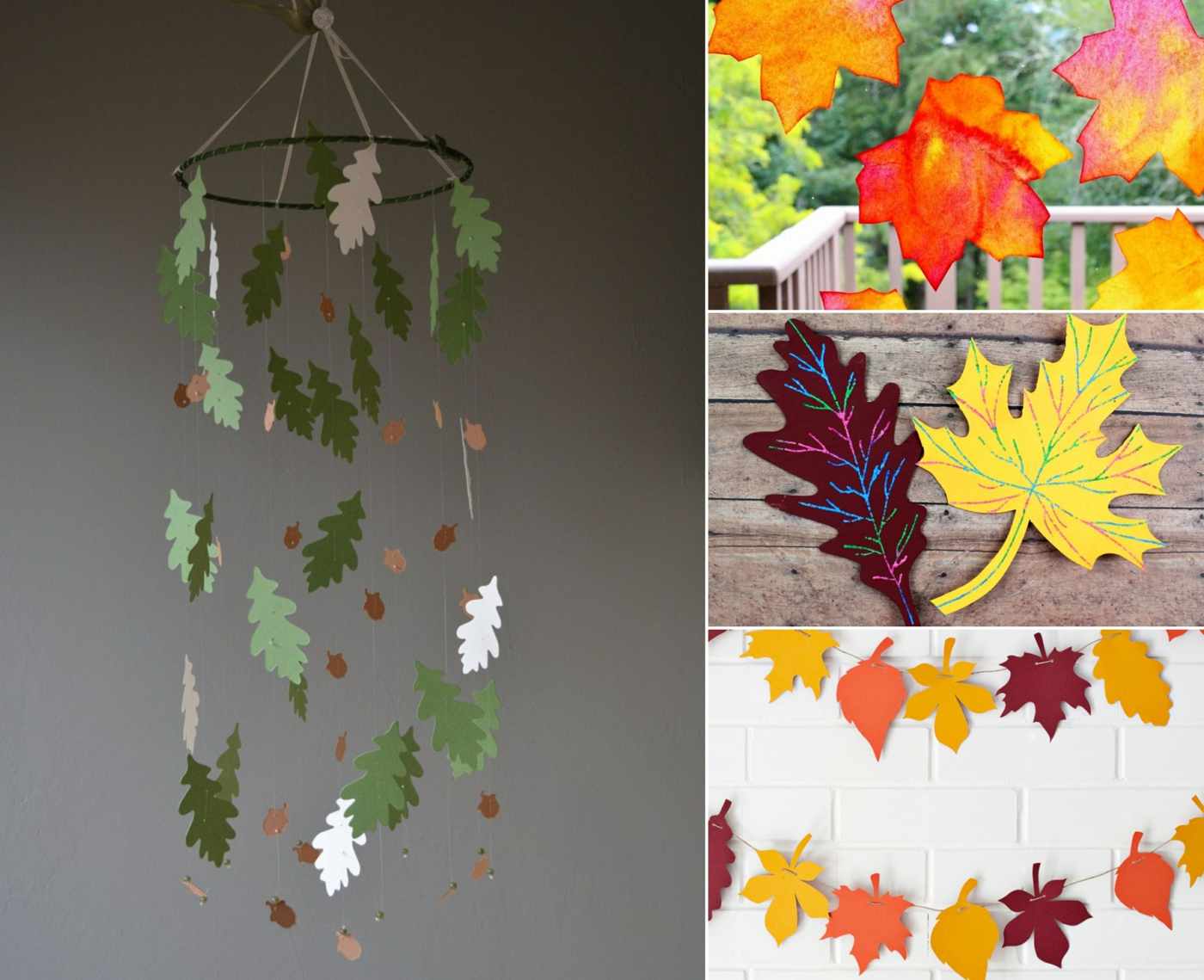 Craft ideas for autumn with leaves to garland from garlands, mobiles and more