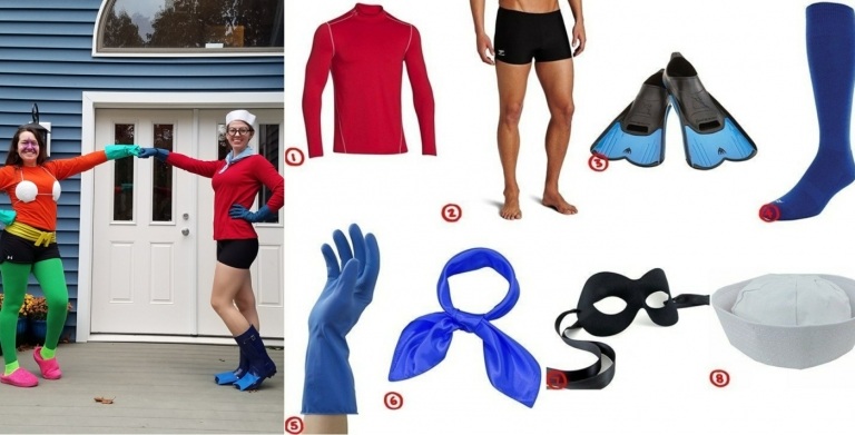 Blaubarschbube Idee mit verschiedenen Varianten für die Verkleidung für Männer und Frauen