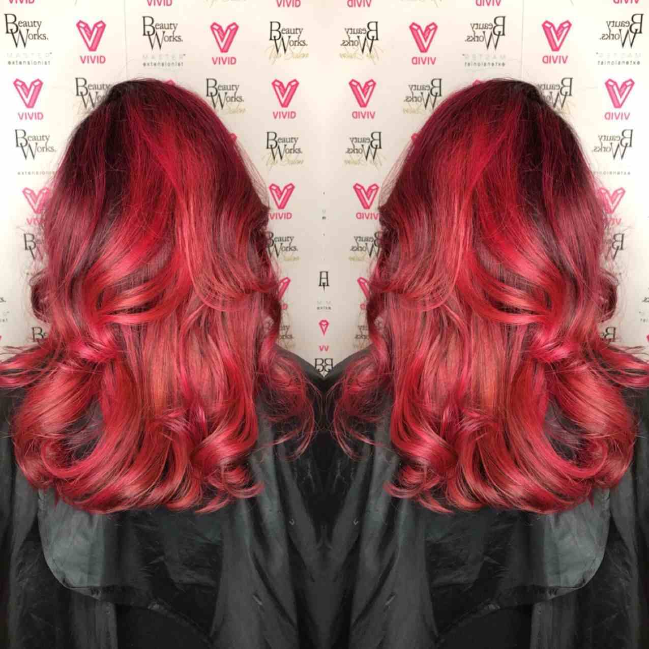 Bright Red Haarfarbe Haartrends Frauen Balayage Rot