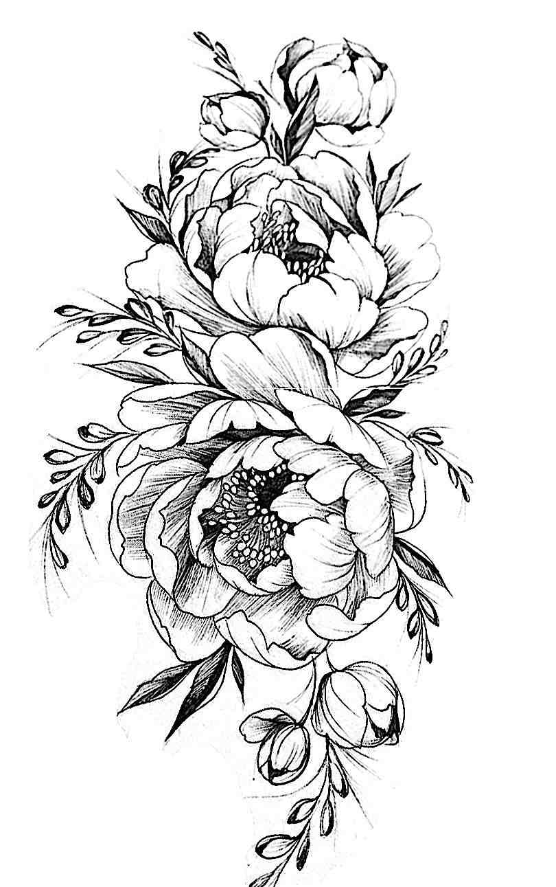 Brust Tattoo für Frauen Ideen Blumen Tattoodesign Vorlagen