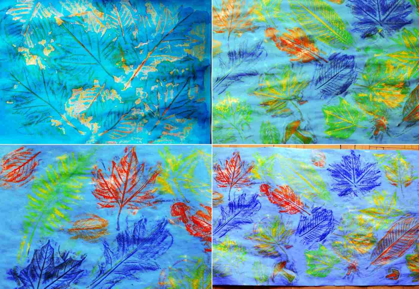 Create colorful, autumnal paintings in elementary school or kindergarten