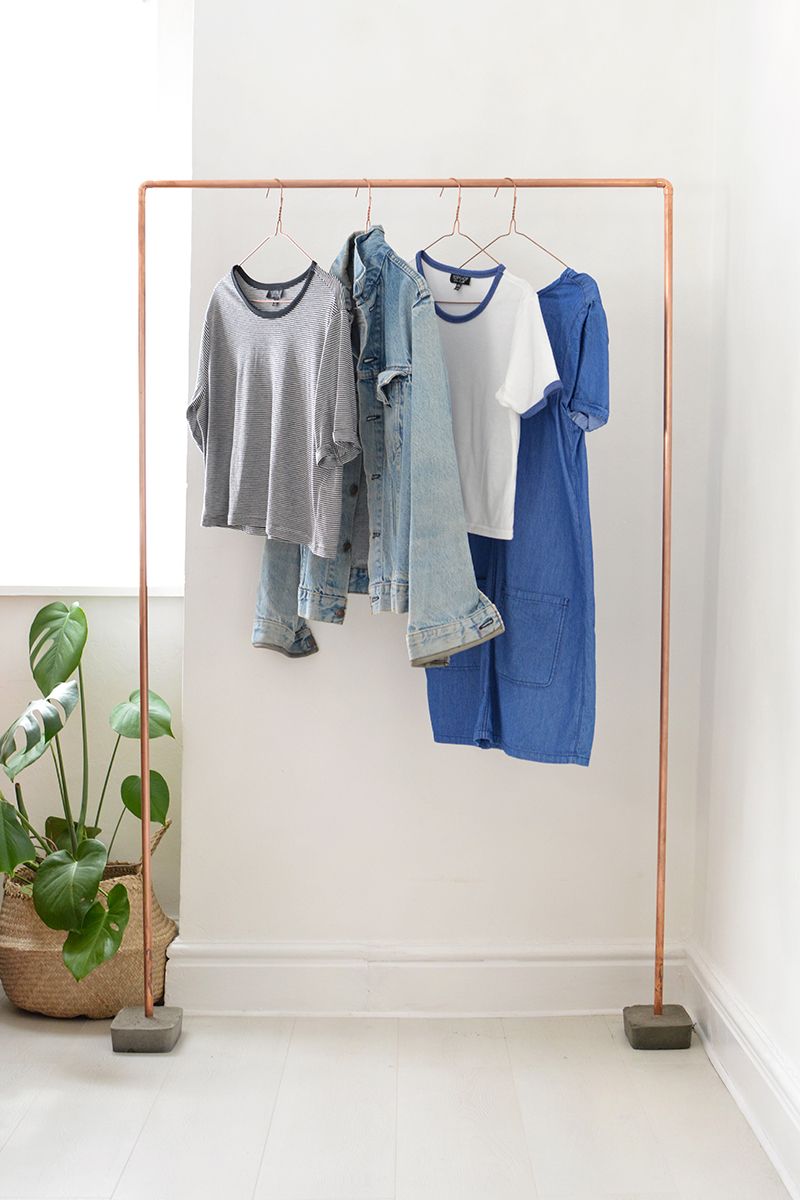 DIY Garderobe aus Rohren Kleiderstange selber bauen Anleitung einfach