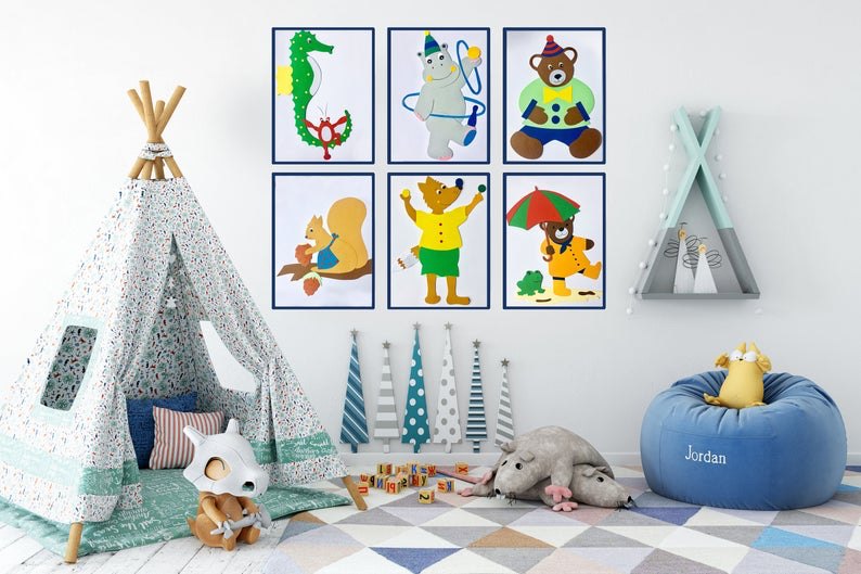 Make squirrels and decorate the nursery with cheerful window images