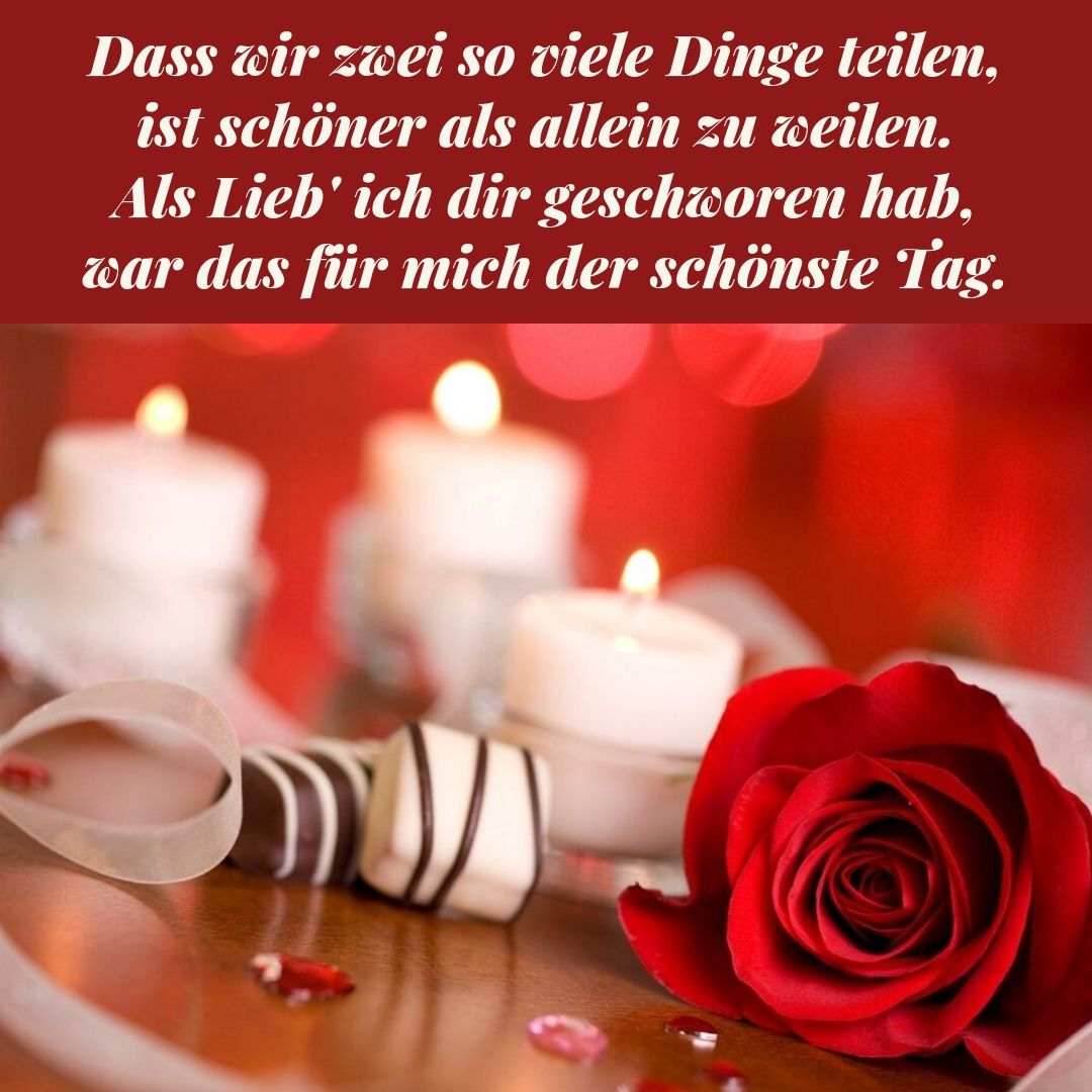 Gedicht Idee als Glückwunsch zum Jahrestag mit Rose und Kerzen als Bild