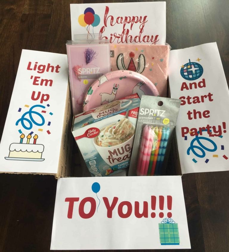 Geschenkbox für Freundin selber machen Kuchen Geburtstagswünsche Ideen