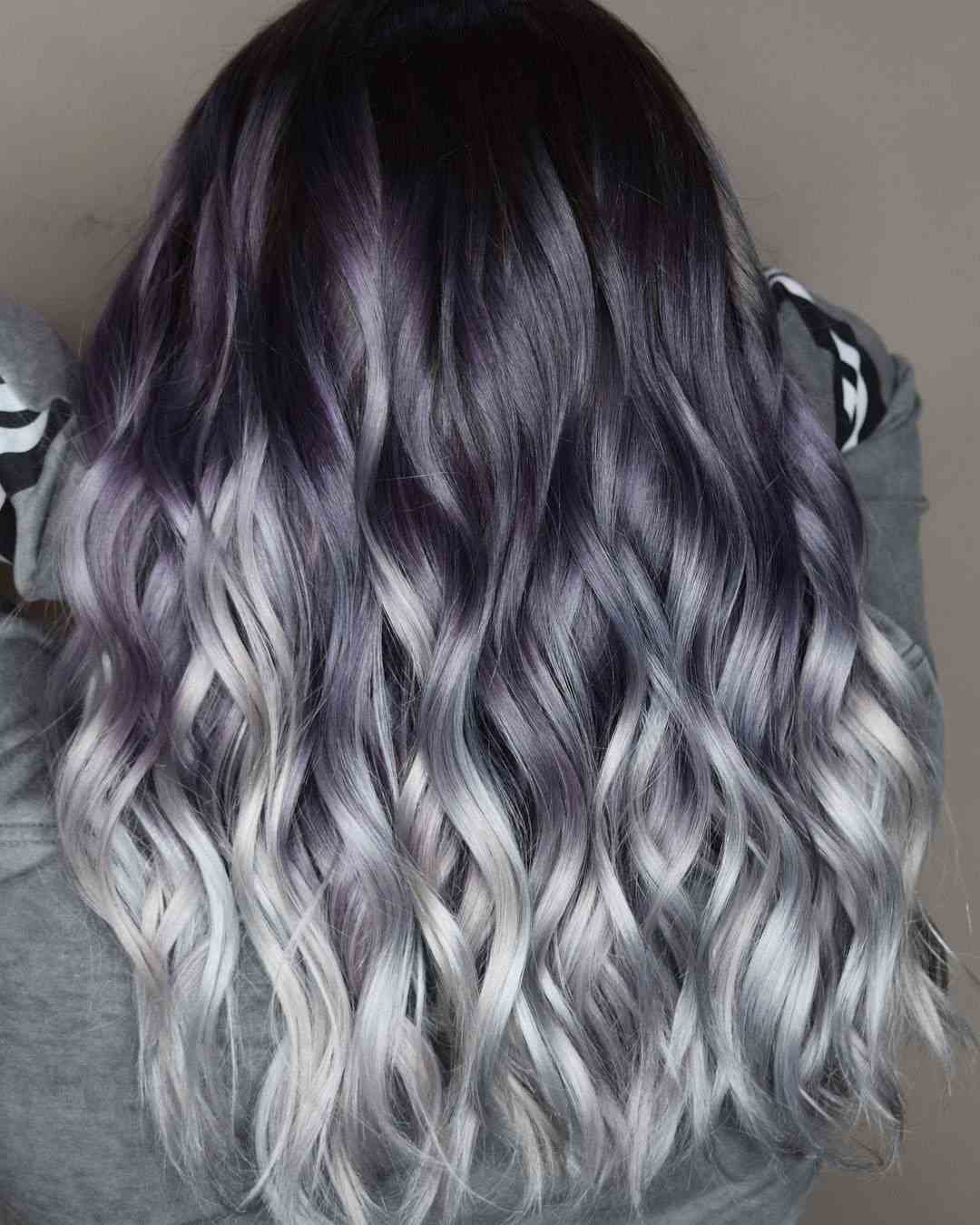 Gray Purple Hair Color Ombre Look Granny Hair Hair Trend