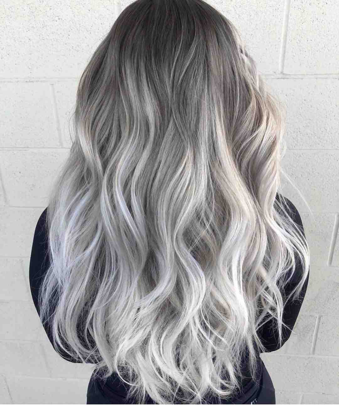 Hair silver color Ombre Look dark Ansätze gray Hair color Hair care