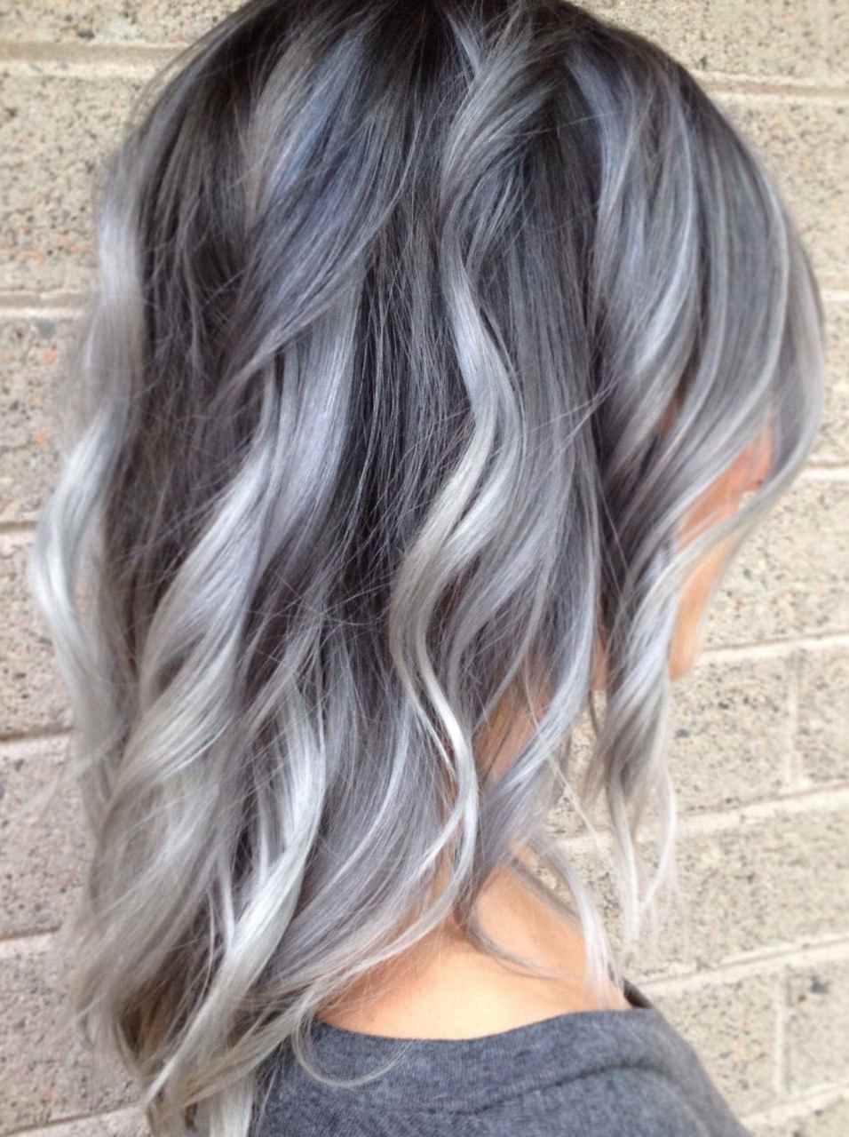 Hair silver-colored gray strands themselves make blonde hair harmless