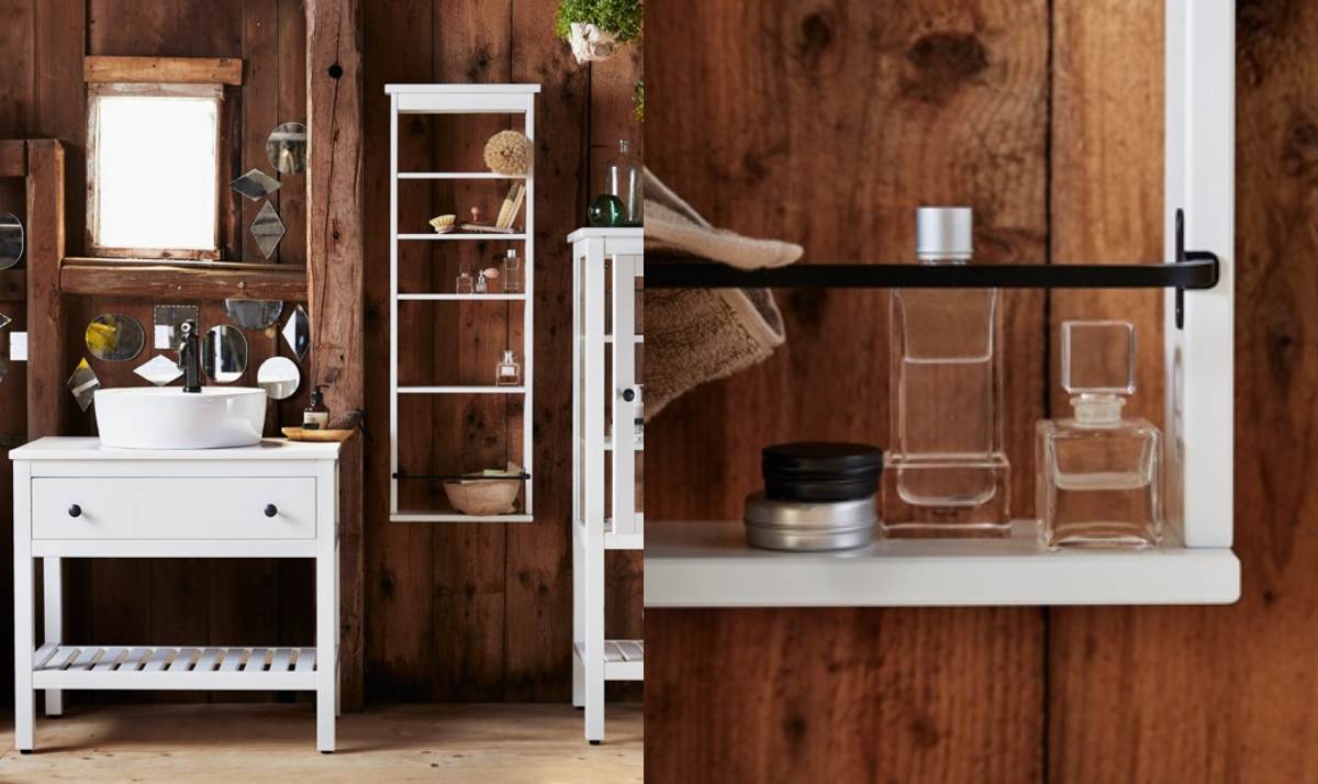 Decorate bathrooms in a modern country house style with Ikea bath cabinets