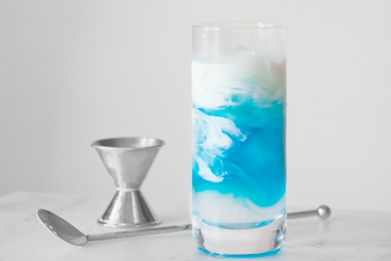 Jellyfish Getränke mit Blue Curacao selber machen Cocktailglas