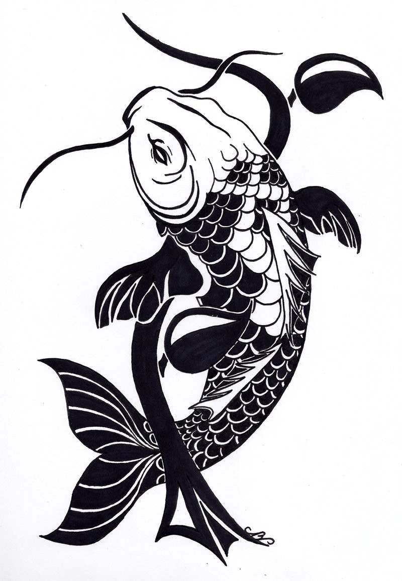 Koi Fisch Bedeutung Tattoodesign Vorlagen japanischer Stil Tätowierungen