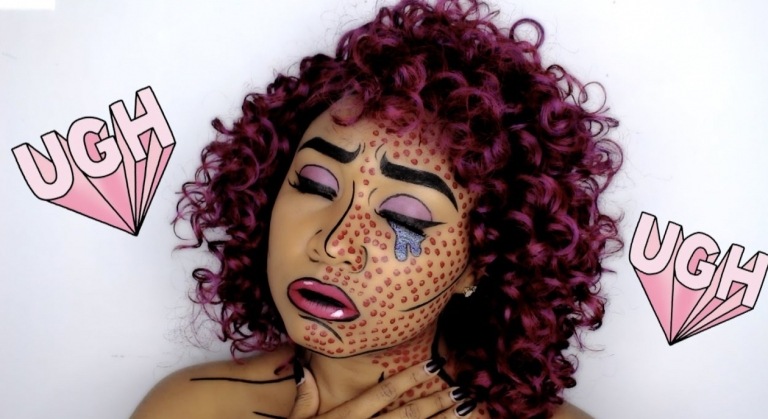 Pop Art Make up auftragen Schminktipps für Frauen zum Halloween