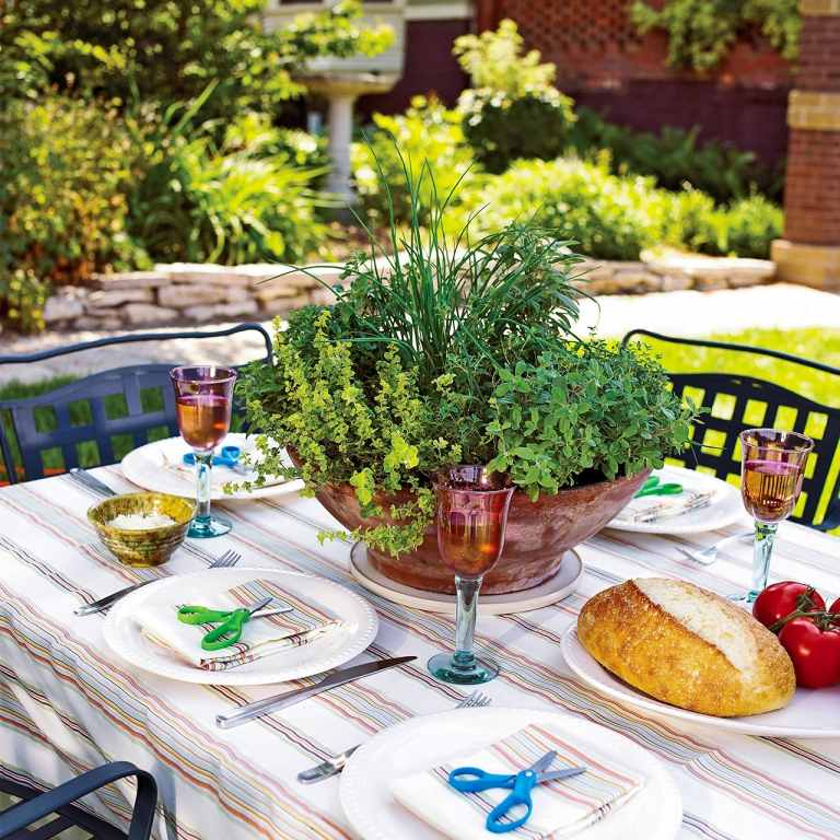 Kessel Tischdeko Familienfeier Gartenparty Ideen