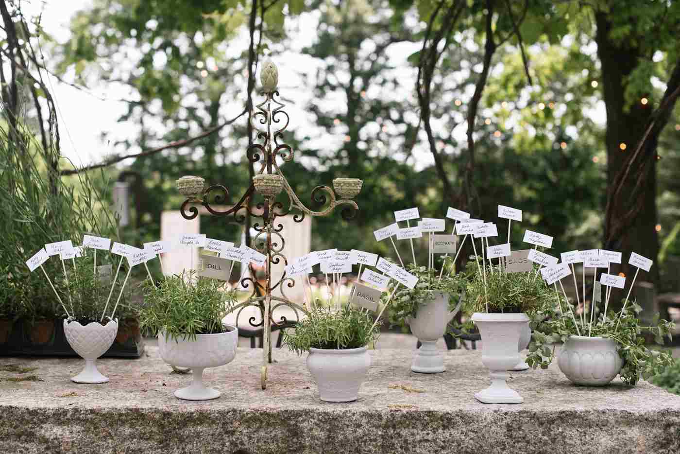 Table vintage flower pots white candle holder metal ideas garden wedding