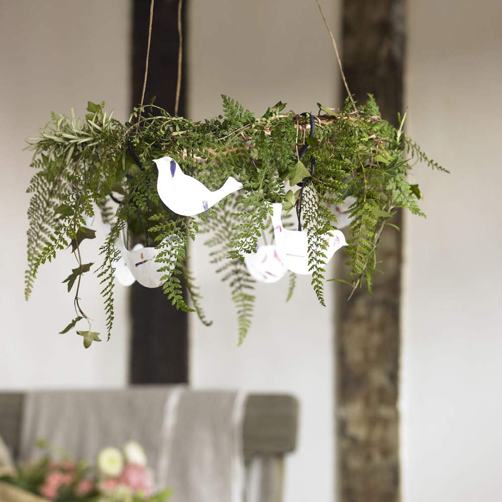 Herbal room decoration wreath bird paper craft ideas