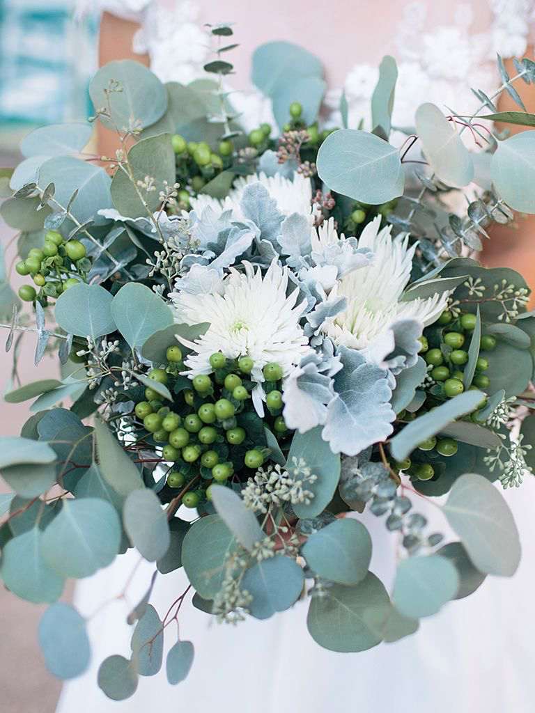 Herbs as a decorative bridal ostrich white green ideas
