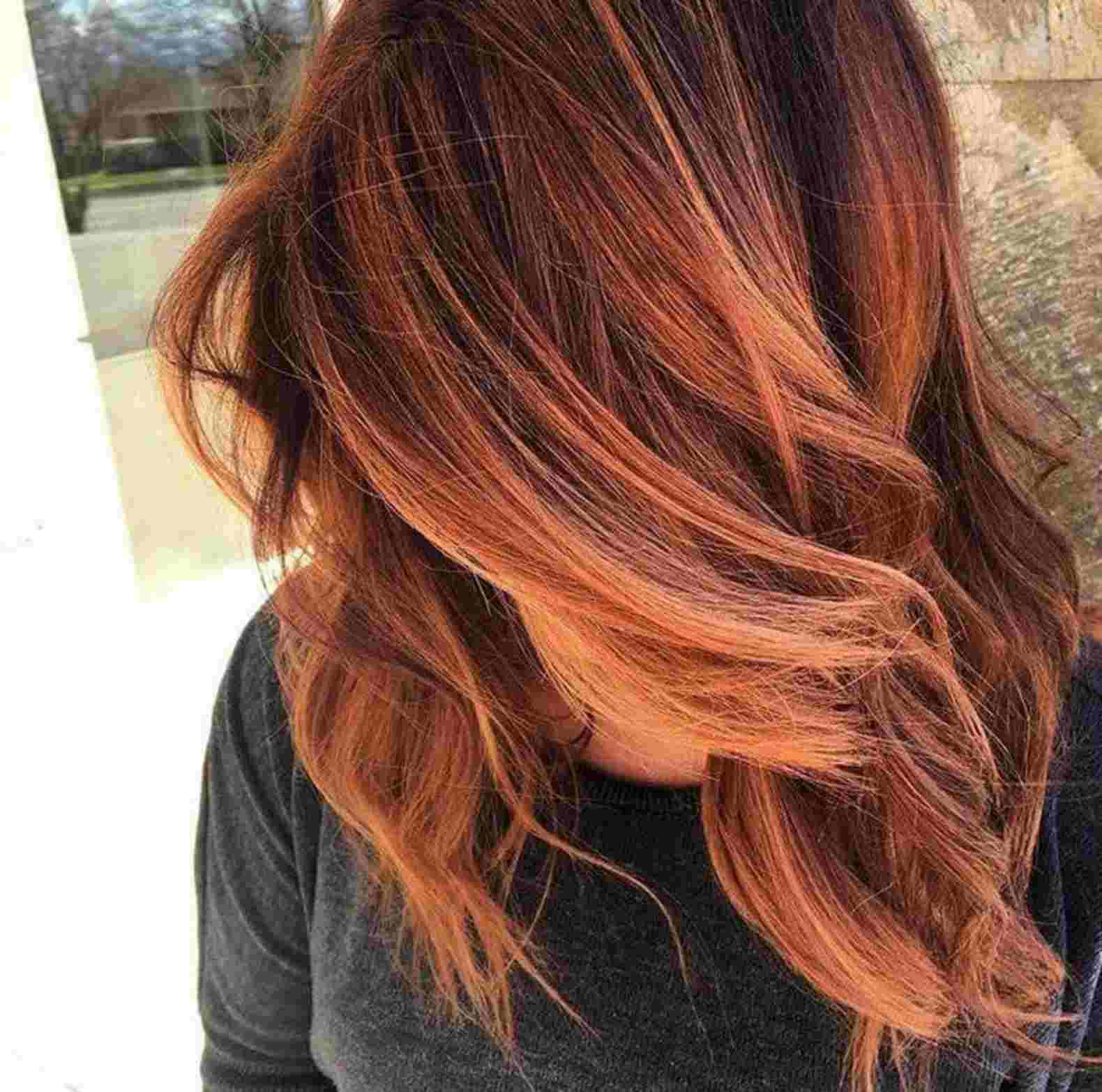 Copper rot Balayage on brown hair Hair care tips