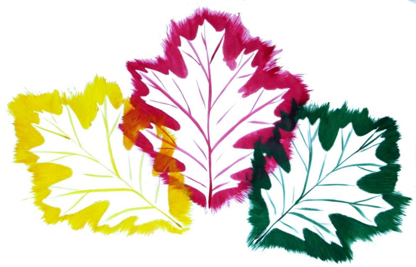 Use stencils and acrylic paint to paint sheets and draw leaf veins
