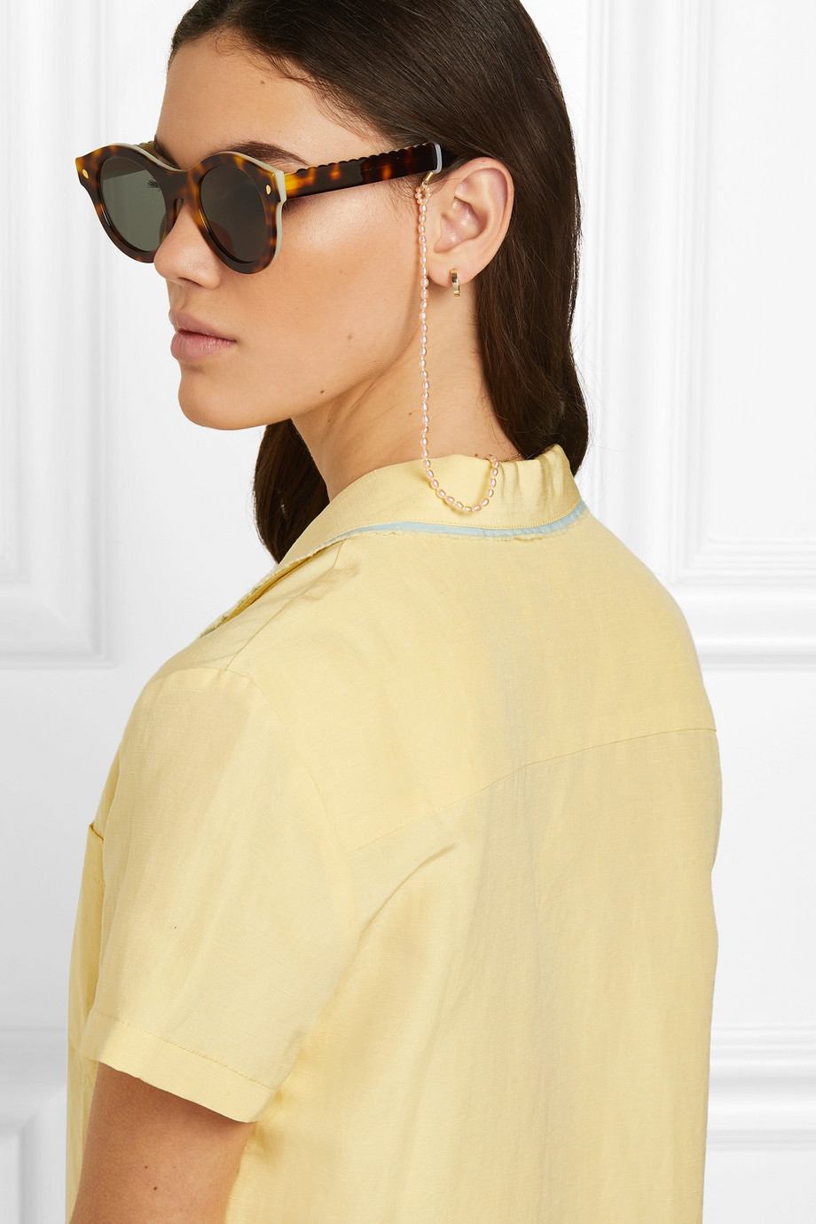 Modeaccessoires Trends Frauen Brillen Hemdbluse gelb kombinieren