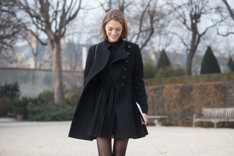 Schwarzes Kleid kombinieren für den Herbst Wintermantel Outfit Ideen elegant