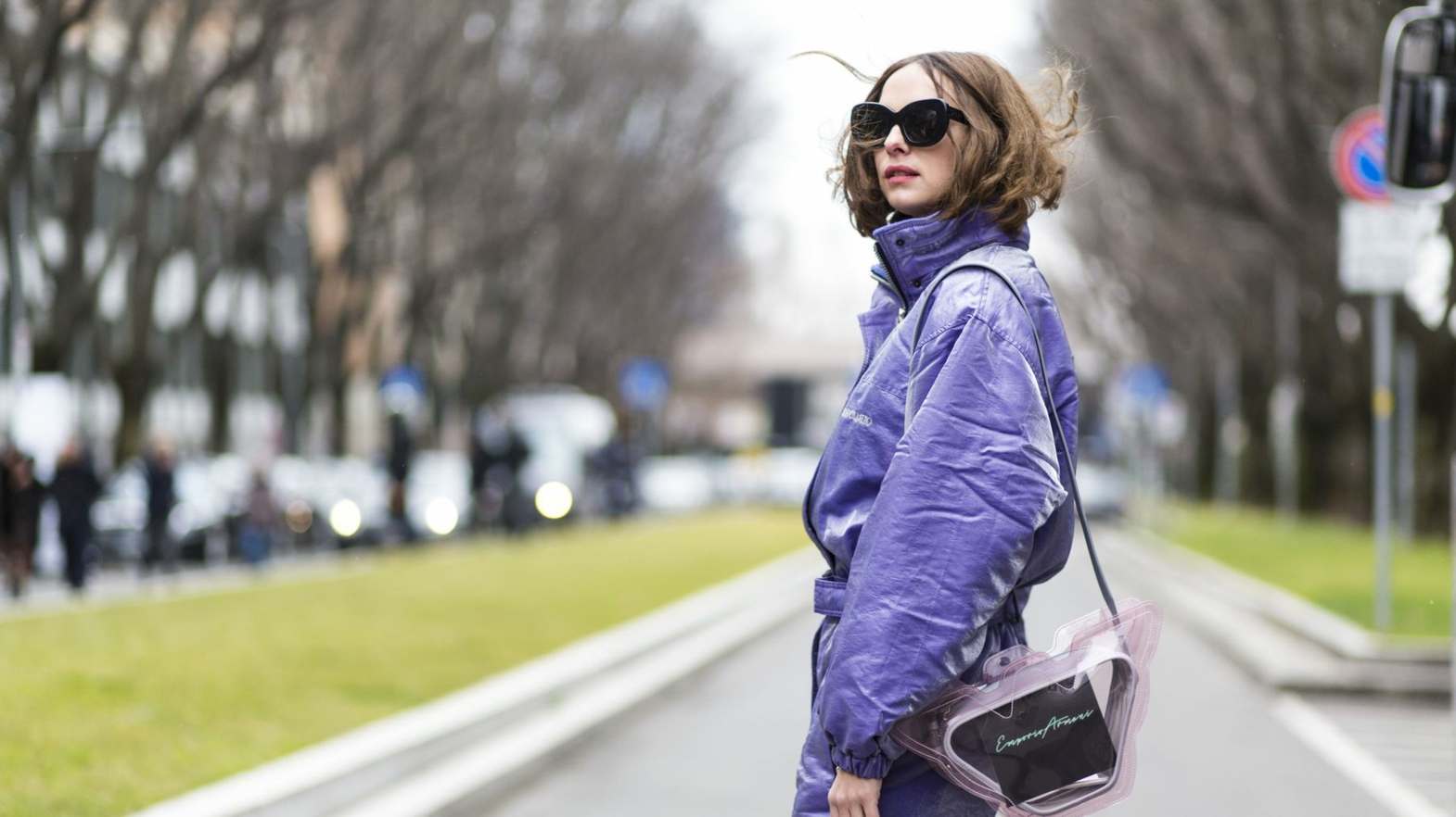 Violet combine fashion trends down jacket for women outfits sporty