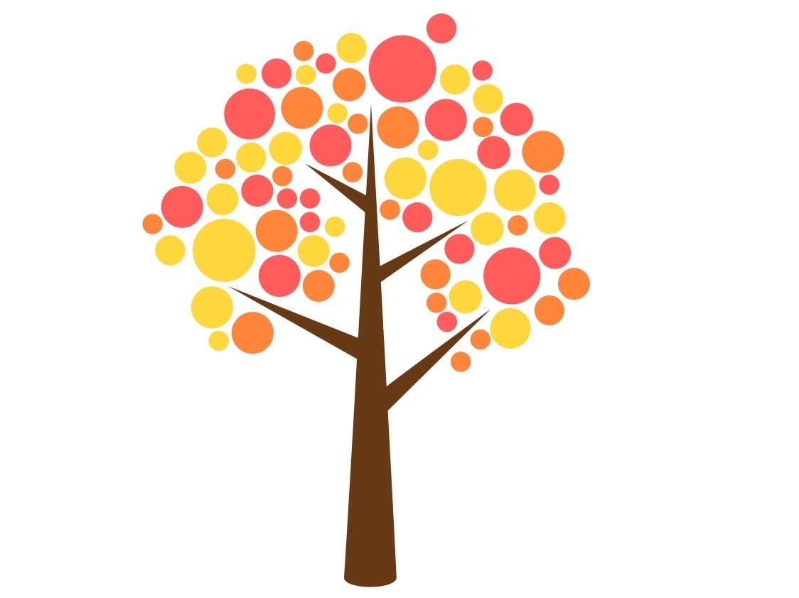 Vorlage zum Ausdrucken für einen Herbstbaum, der mit Knete gestaltet wird