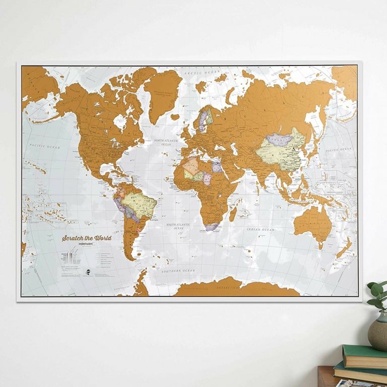 Weltkarte als Rubbelkarte selber machen als Geschenk für Reiseliebhaber
