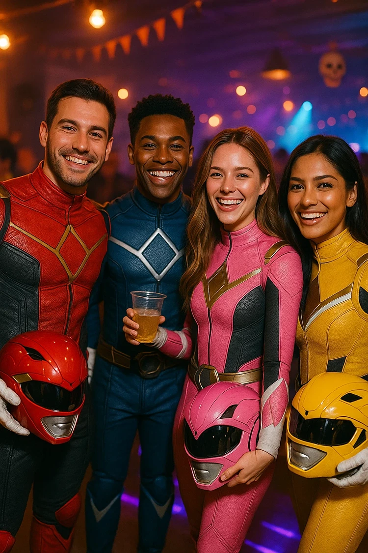 halloween kostüme für 4 personen power rangers
