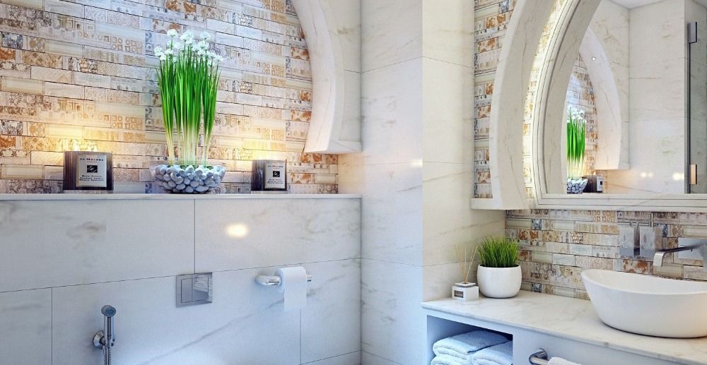 klassisches design und indirekte beleuchtung im bad hintzer gewölbten elementen aus marmor