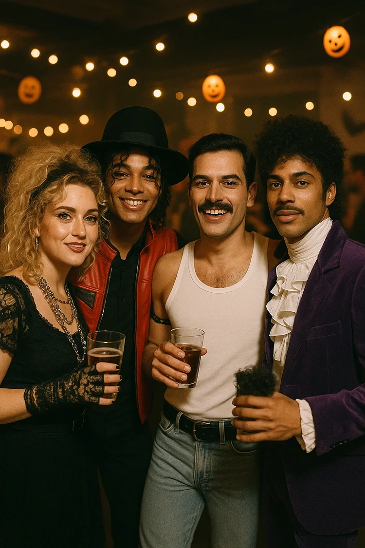 madonna michael jackson freddie mercury oder prince halloween kostüm 4 personen