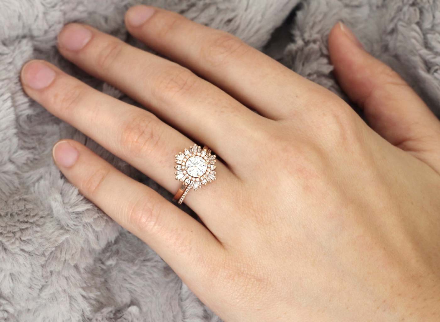 Diamant mit Hexagon Schliff Verlobungsring mit Stein Hochzeit offiziell