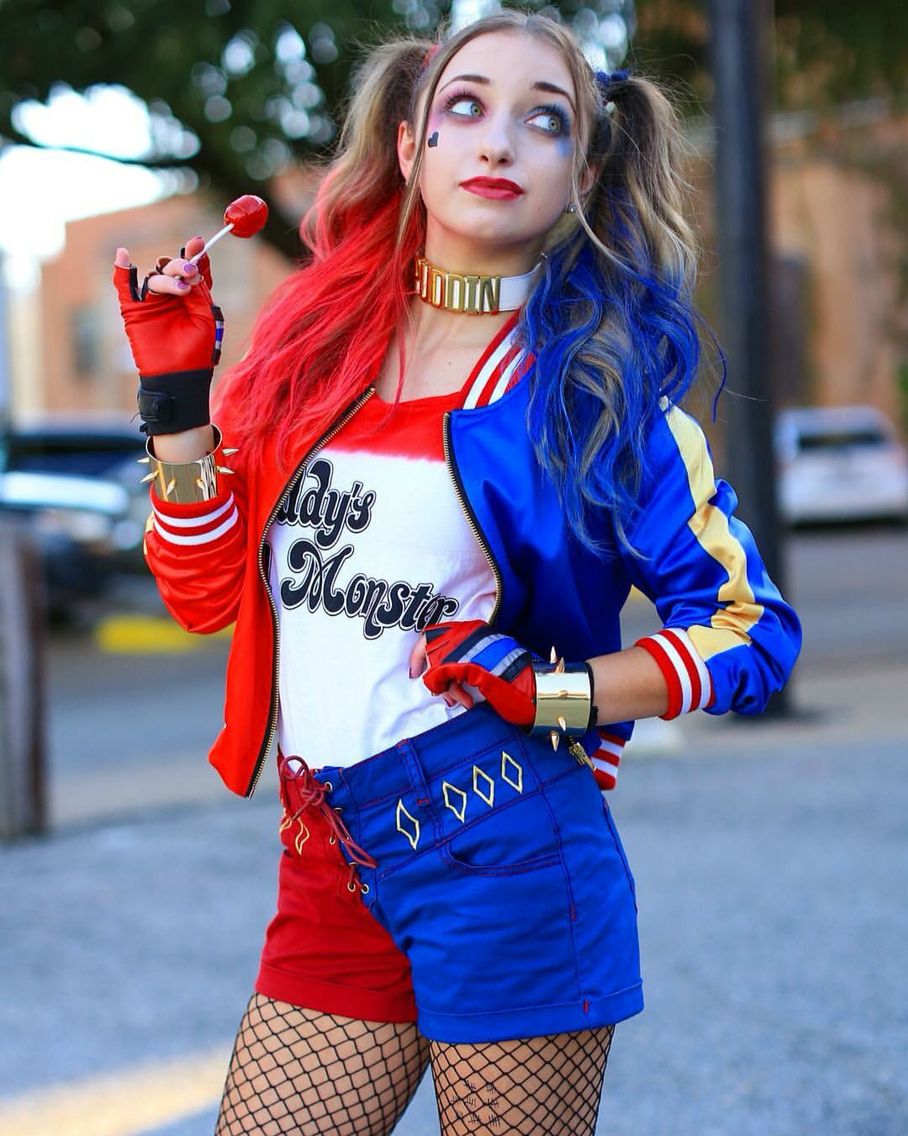 Harley Quinn Kostüme für Damen Karneval Frisuren für lange Haare