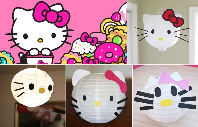 Hello Kitty Laterne Ideen zum Basteln mit Kindern für den Laternenumzug