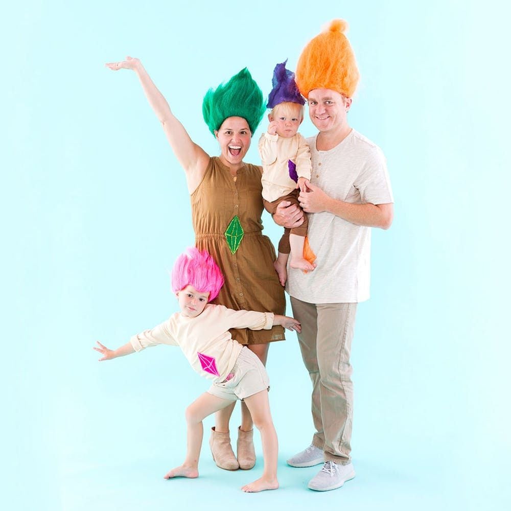 Karneval Familien Gruppenkostüm Ideen einfach lustige Kostüme kleine Kinder